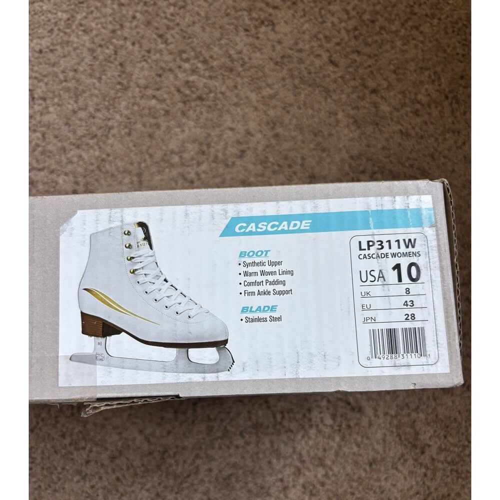 Lake Placid CASCADE Women's Figure Ice Skates White New With Box Size 10 LP311W